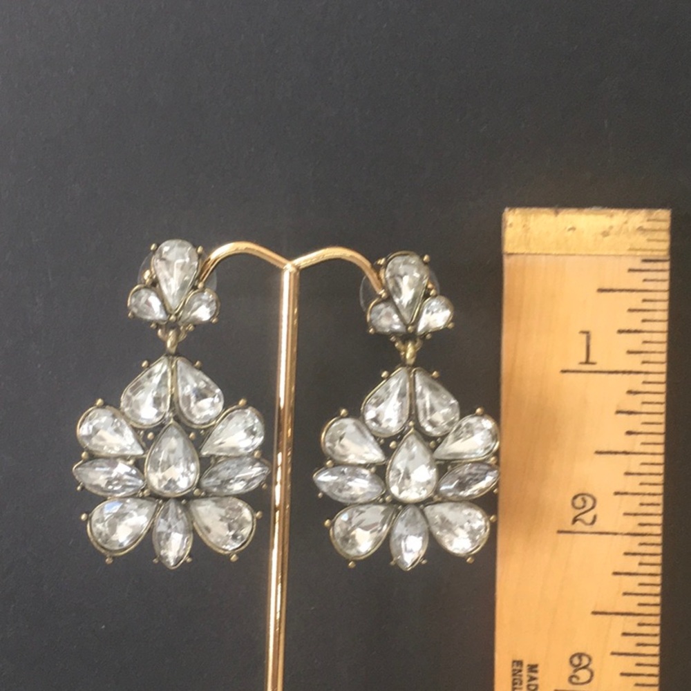 SUGARFIX silver statement earrings pierced high quality sparkling rhinestones - Picture 7 of 9